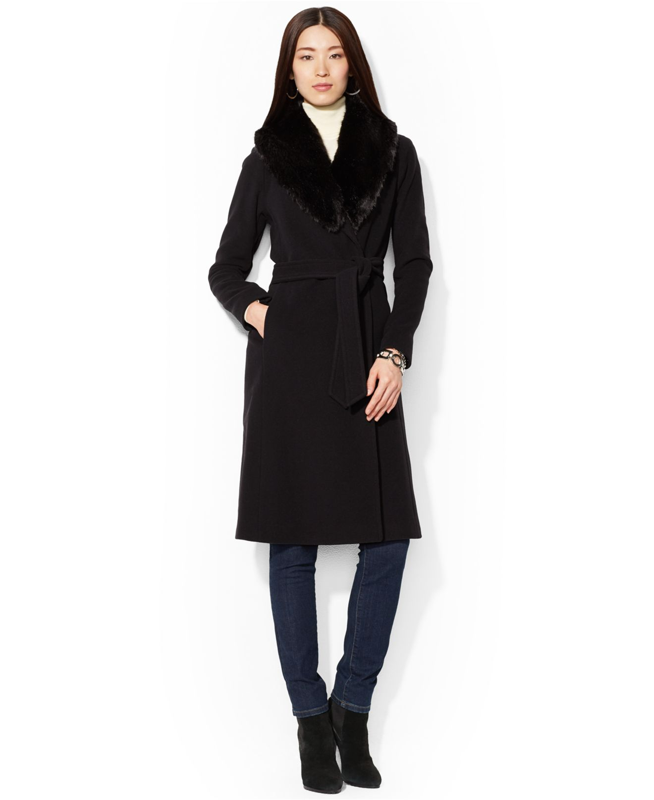 ralph lauren wool cashmere wrap coat