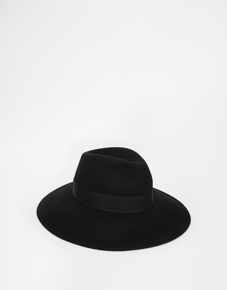 ASOS Fedora Hat In Black Felt With Wide Brim for Men | Lyst