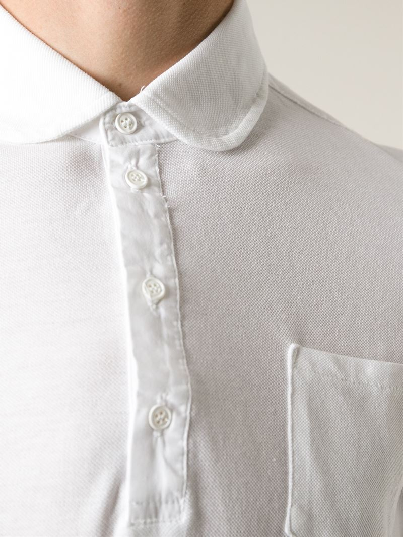 Paolo Pecora Round Collar Polo Shirt  in White  for Men Lyst