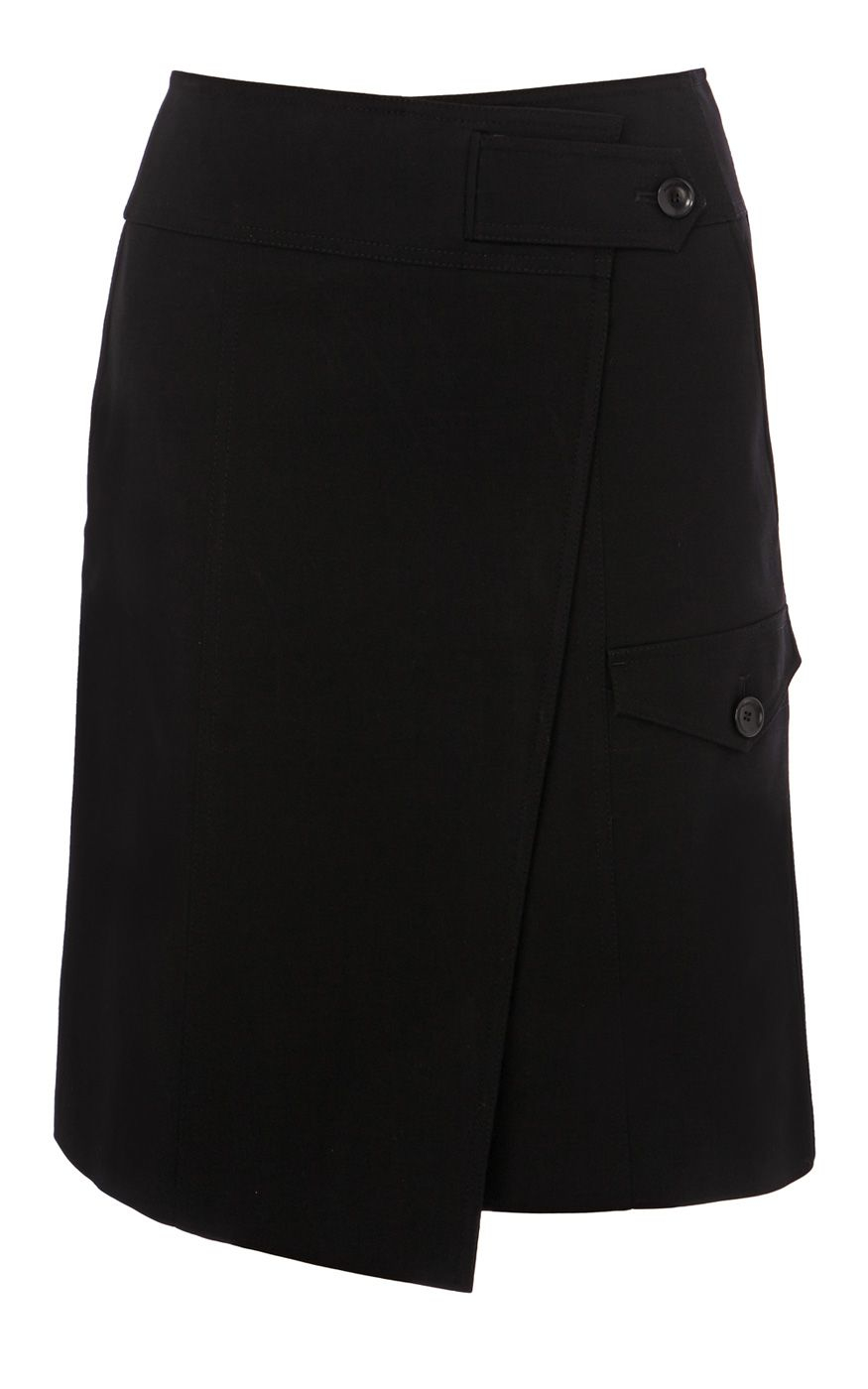 Karen Millen Tailored Wrap Skirt in Black Lyst
