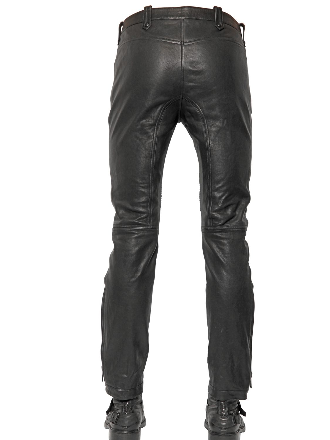 Belstaff Westmore Washed Leather Pants in Black for Men - Lyst