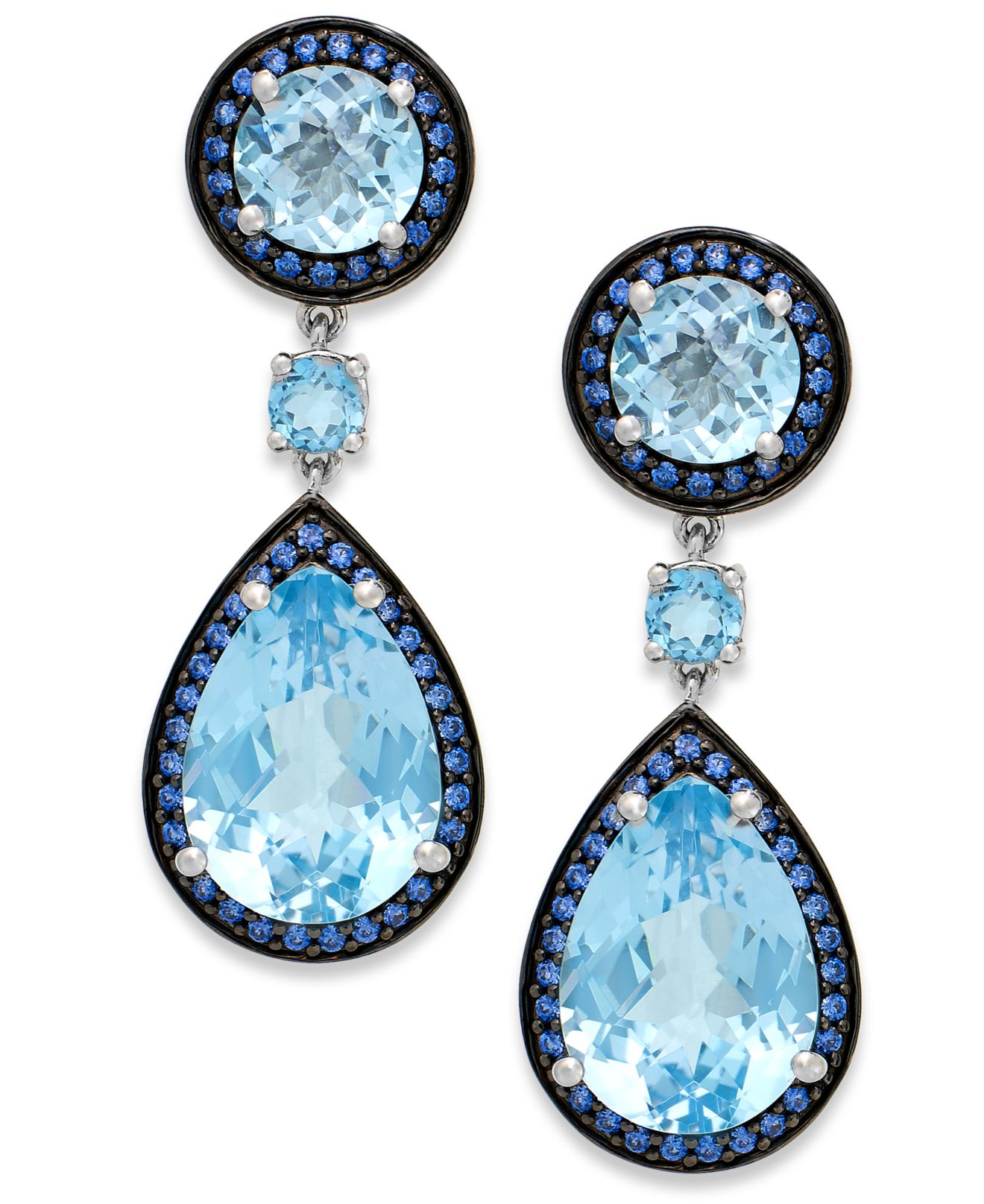 Lyst Macy S Blue Topaz 18 Ct T W And Swarovski Zirconia Accent Gallery