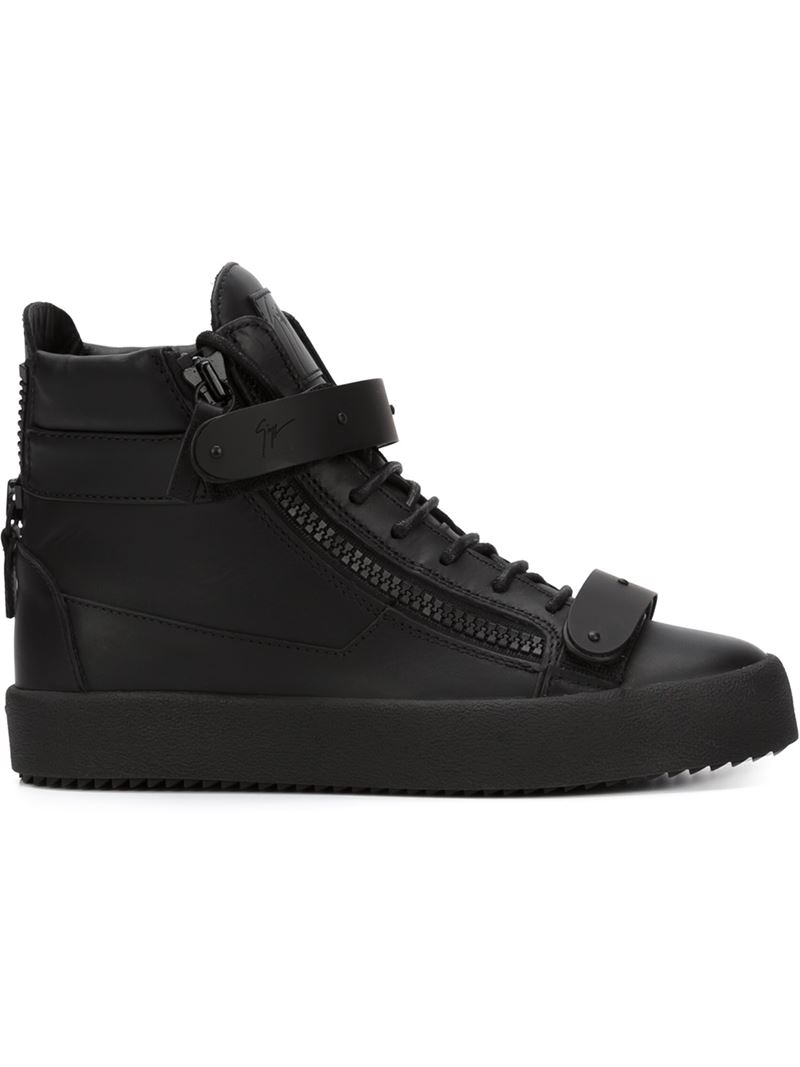 Giuseppe Zanotti Taylor Leather High-Top Sneakers in Black for Men - Lyst