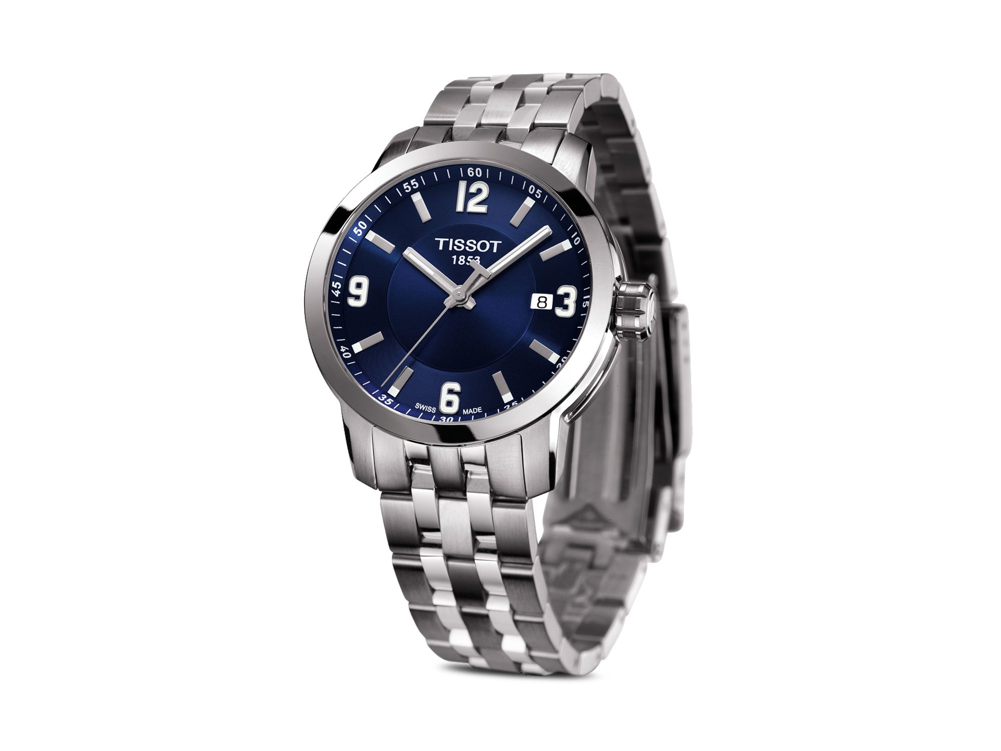 tissot prc 200 chronograph blue dial men's watch