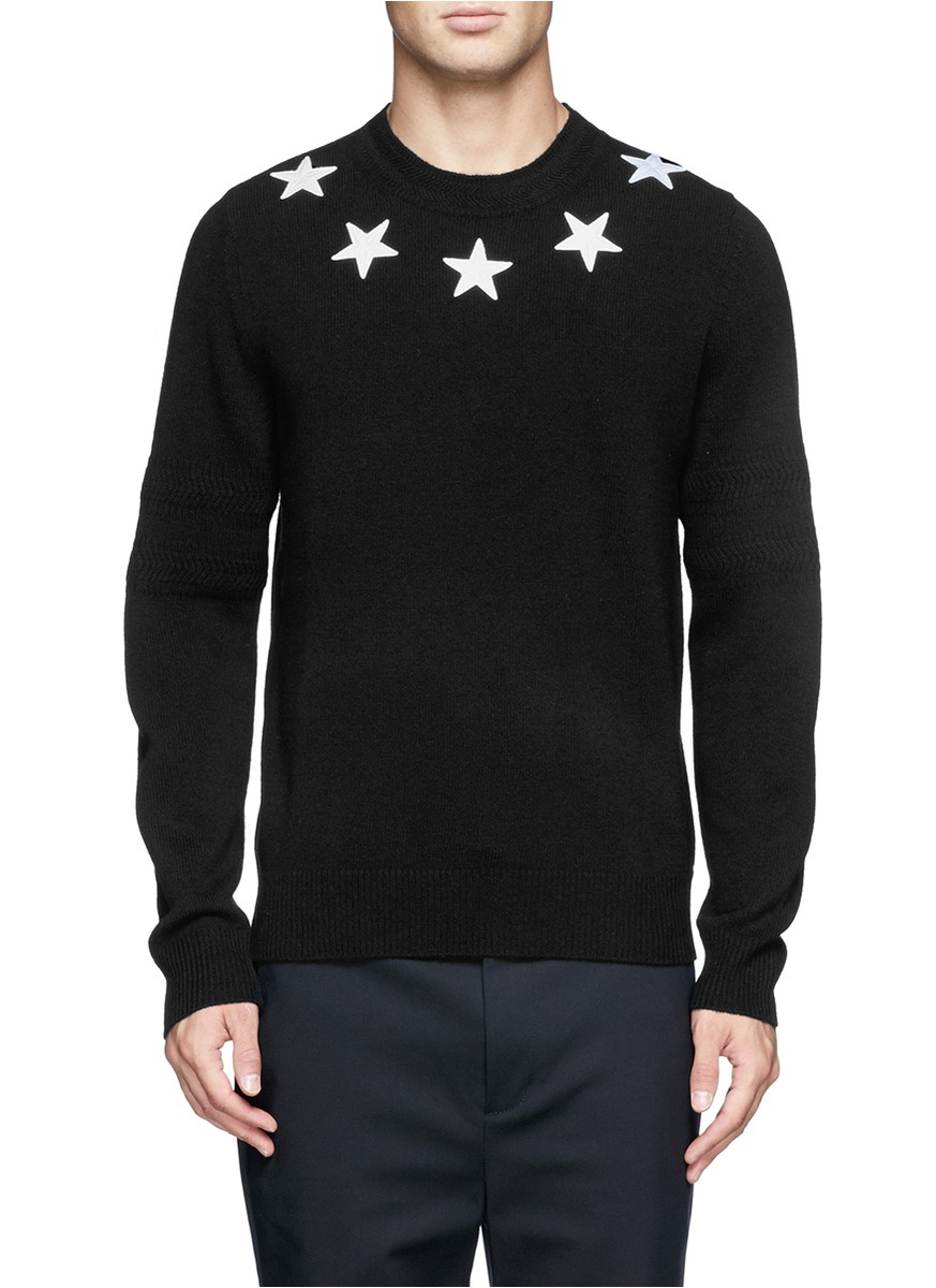 Givenchy Star Appliqué Wool Sweater in 