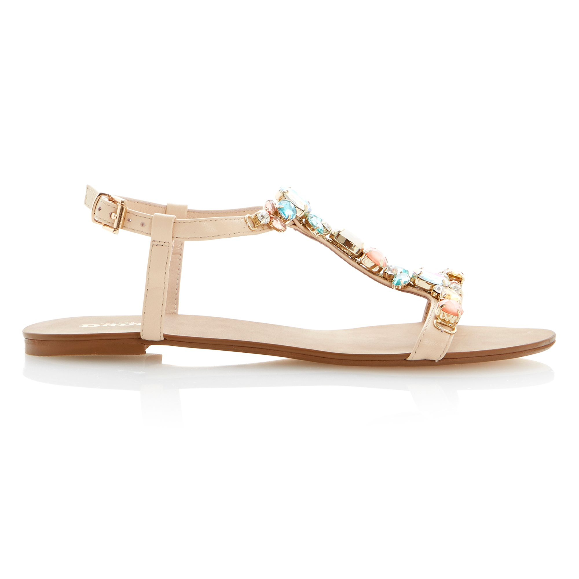 Dune Khloe Leather Flat Buckle Dressy Sandals in Multicolor | Lyst