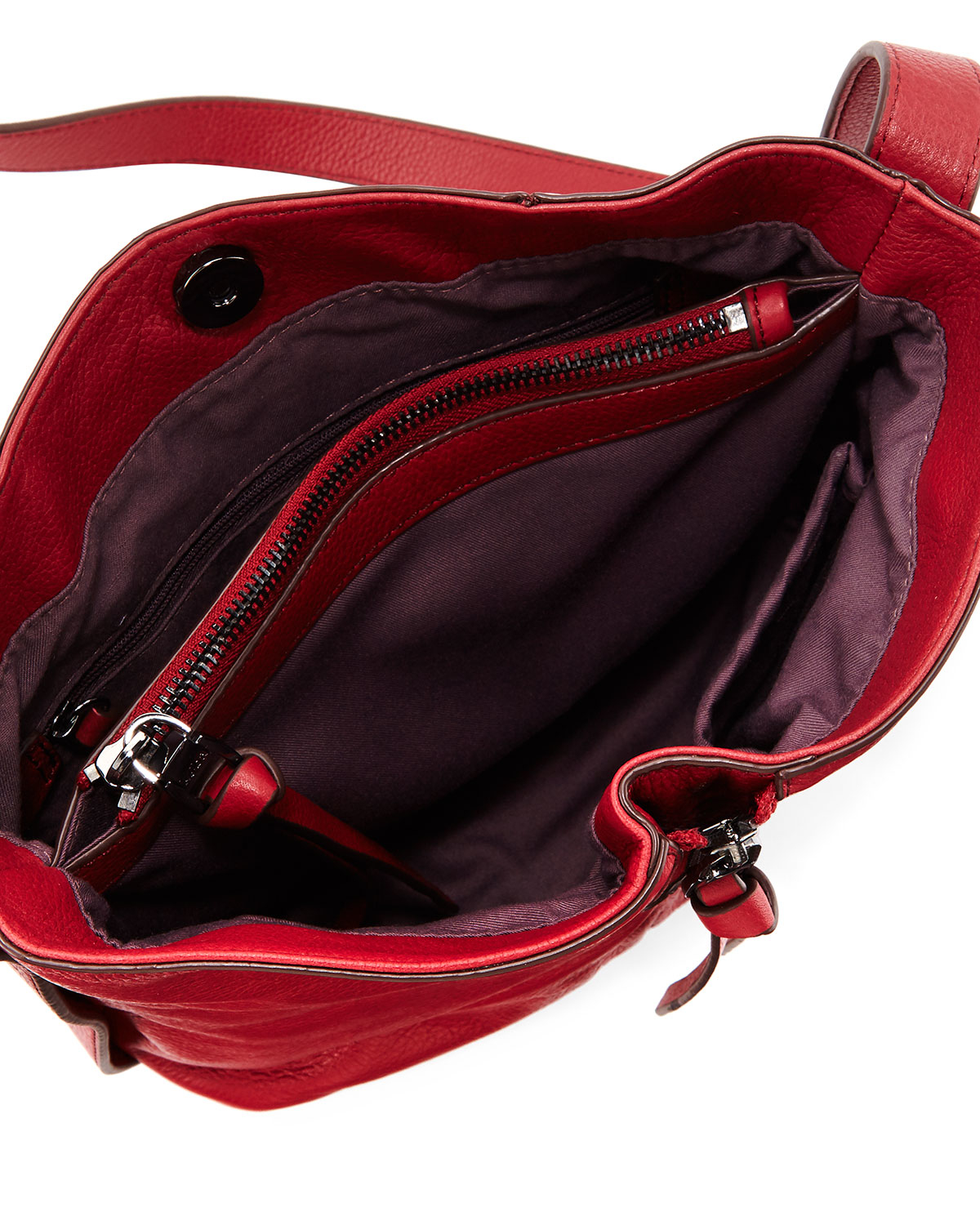 Kooba Ziggy Leather Zipfront Shoulder Bag in Red Lyst