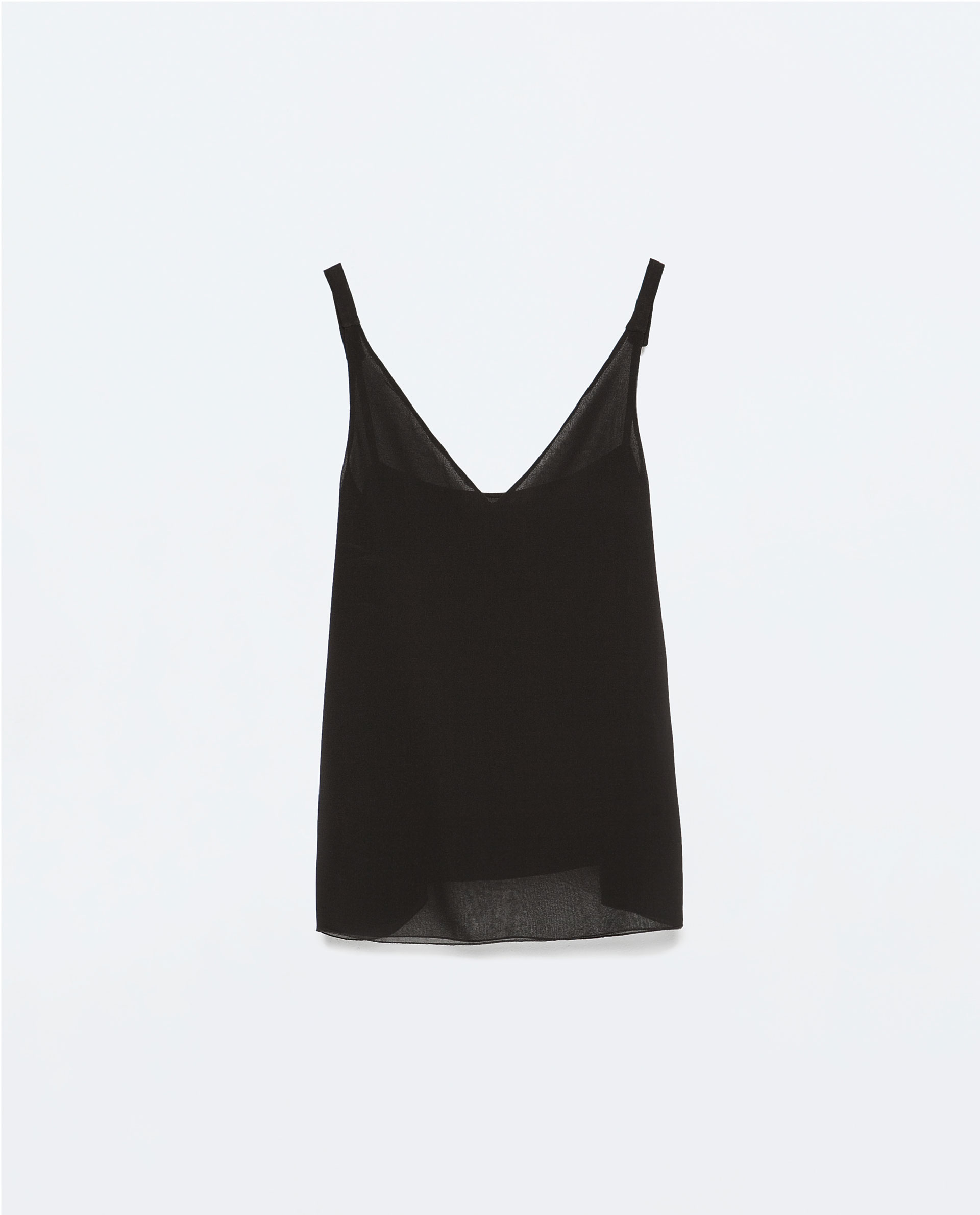 Zara Basic Camisole Top in Black | Lyst