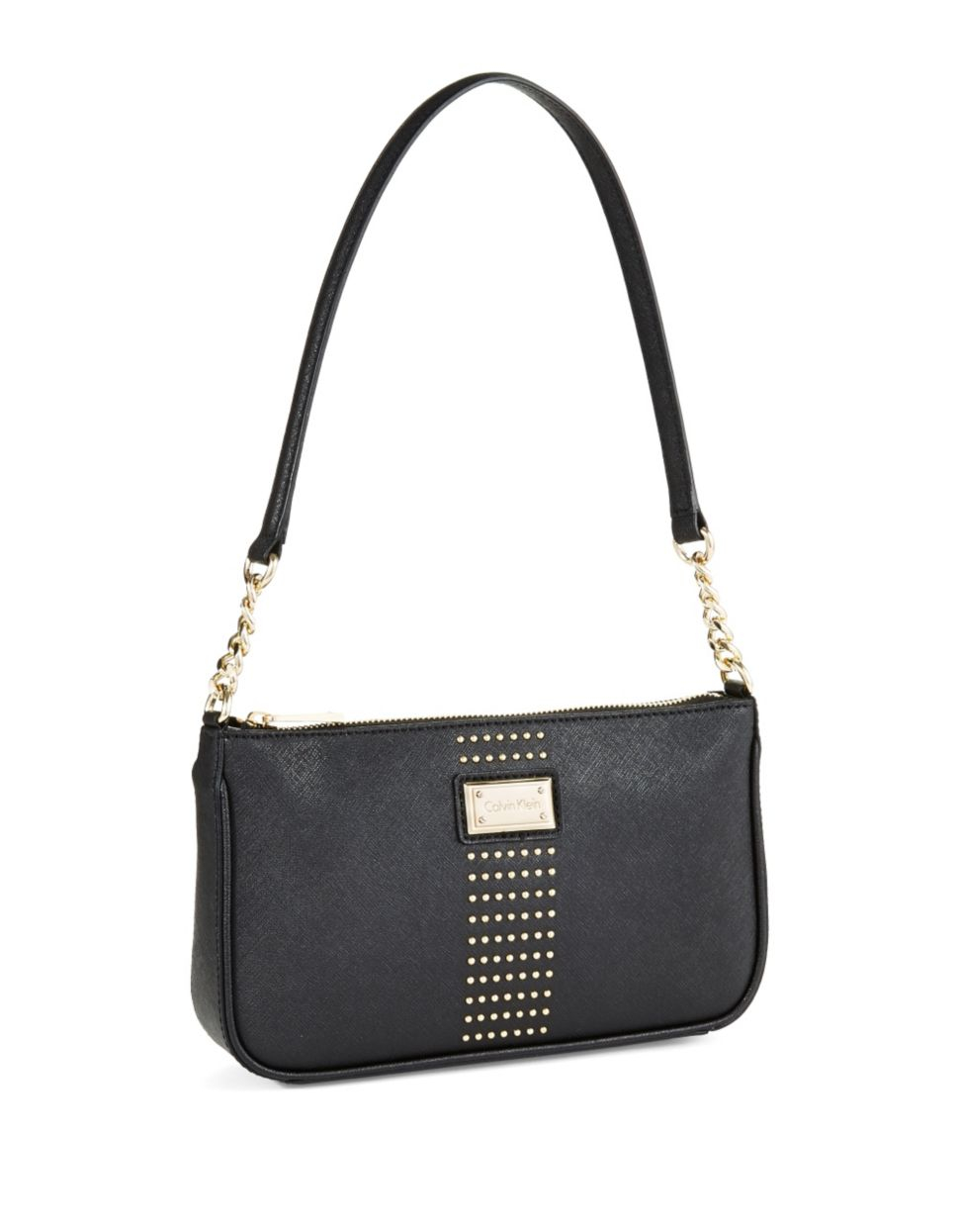 Calvin Klein Studded Clutch Bag in Black (Black/Gold) Lyst