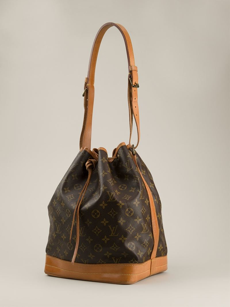 Louis Vuitton Leather 'noe' Bucket Shoulder Bag in Brown - Lyst