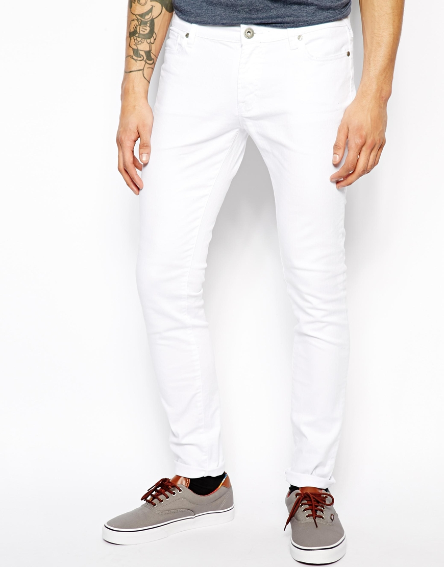 white damage jeans for men
