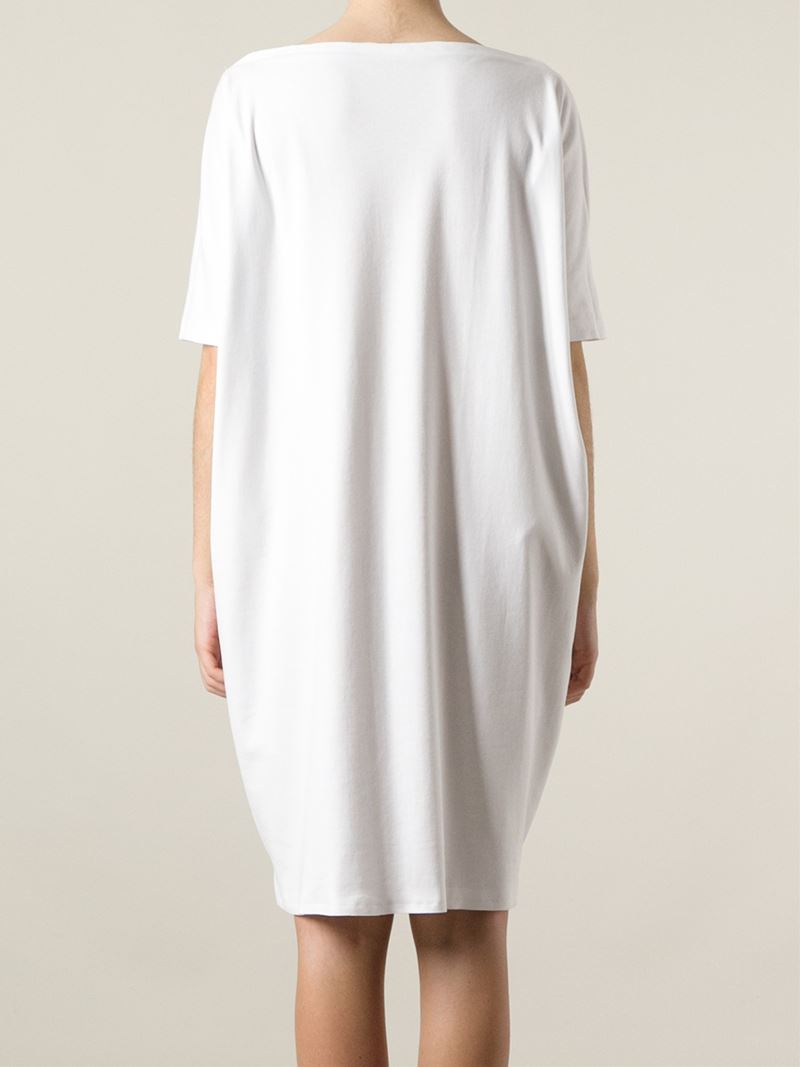 white oversized tee dress