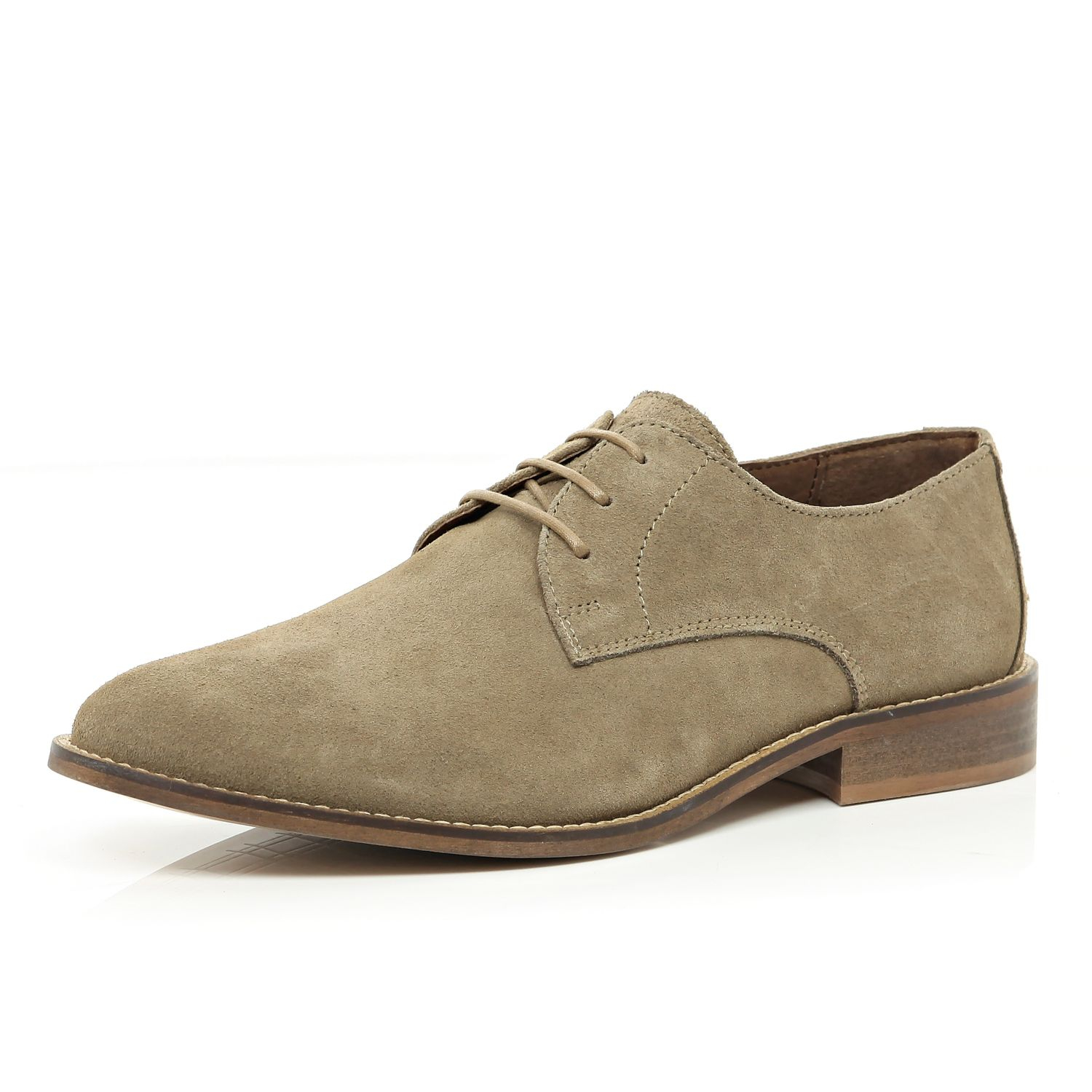 River Island Stone Suede Formal Shoes 
