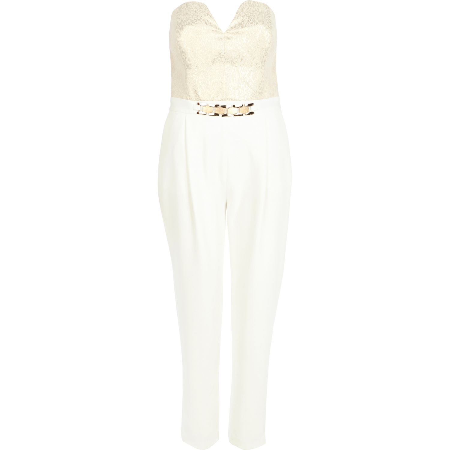 river island cream jumpsuit