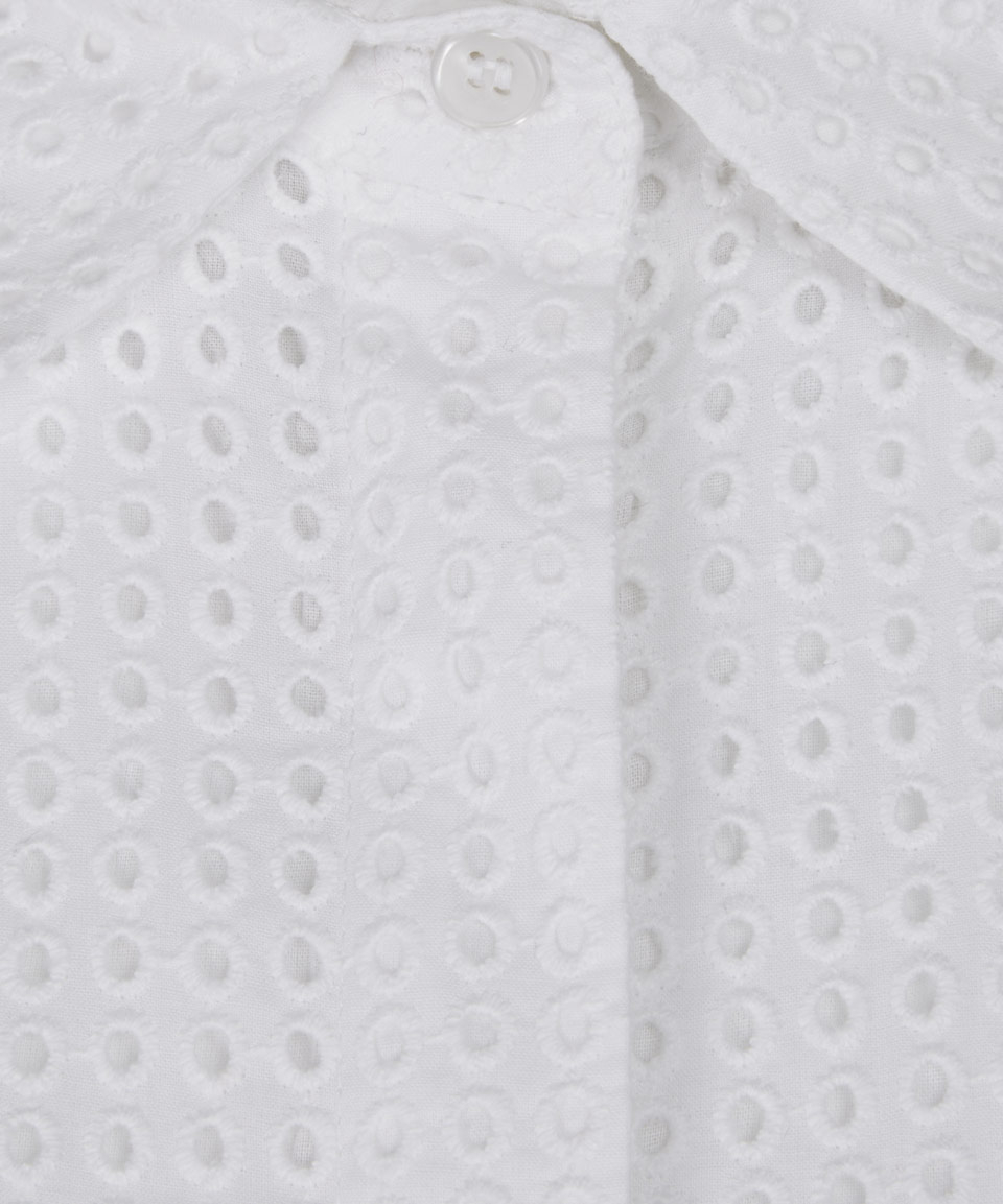 white broderie anglaise shirt dress