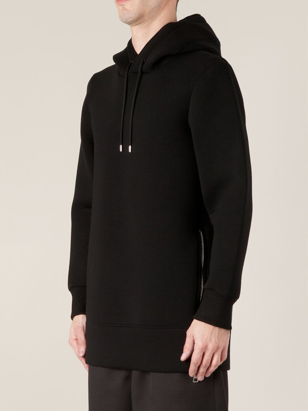 black hoodie with zipper on side
