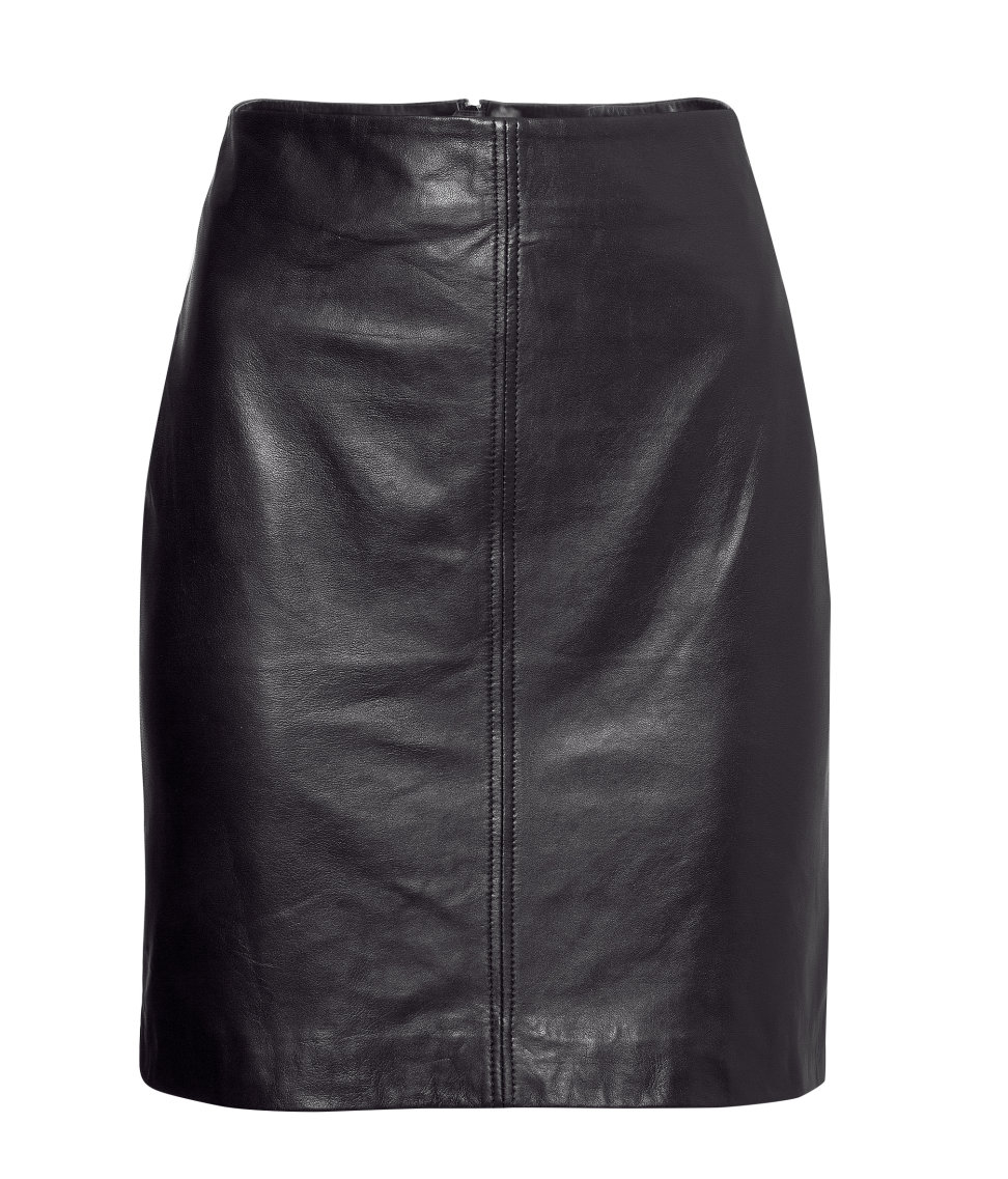 Lyst - H&M Leather Skirt in Black