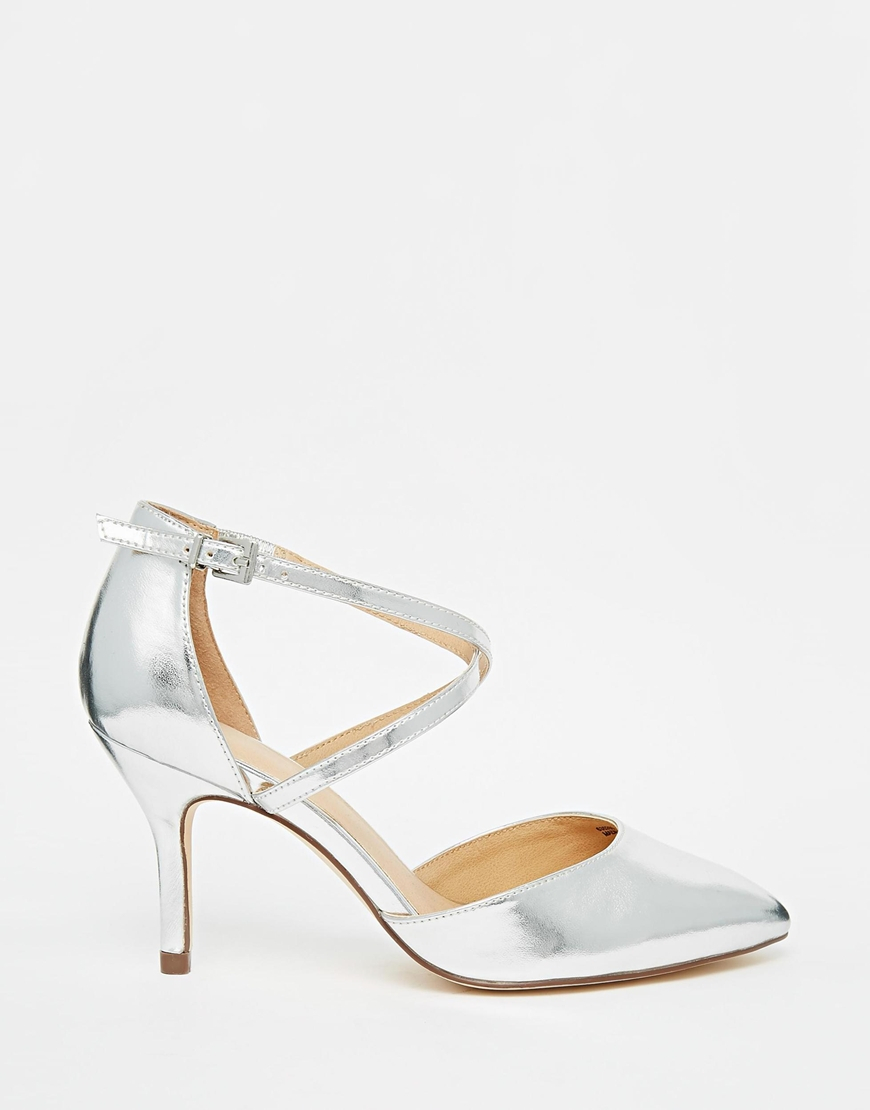 wide silver heels