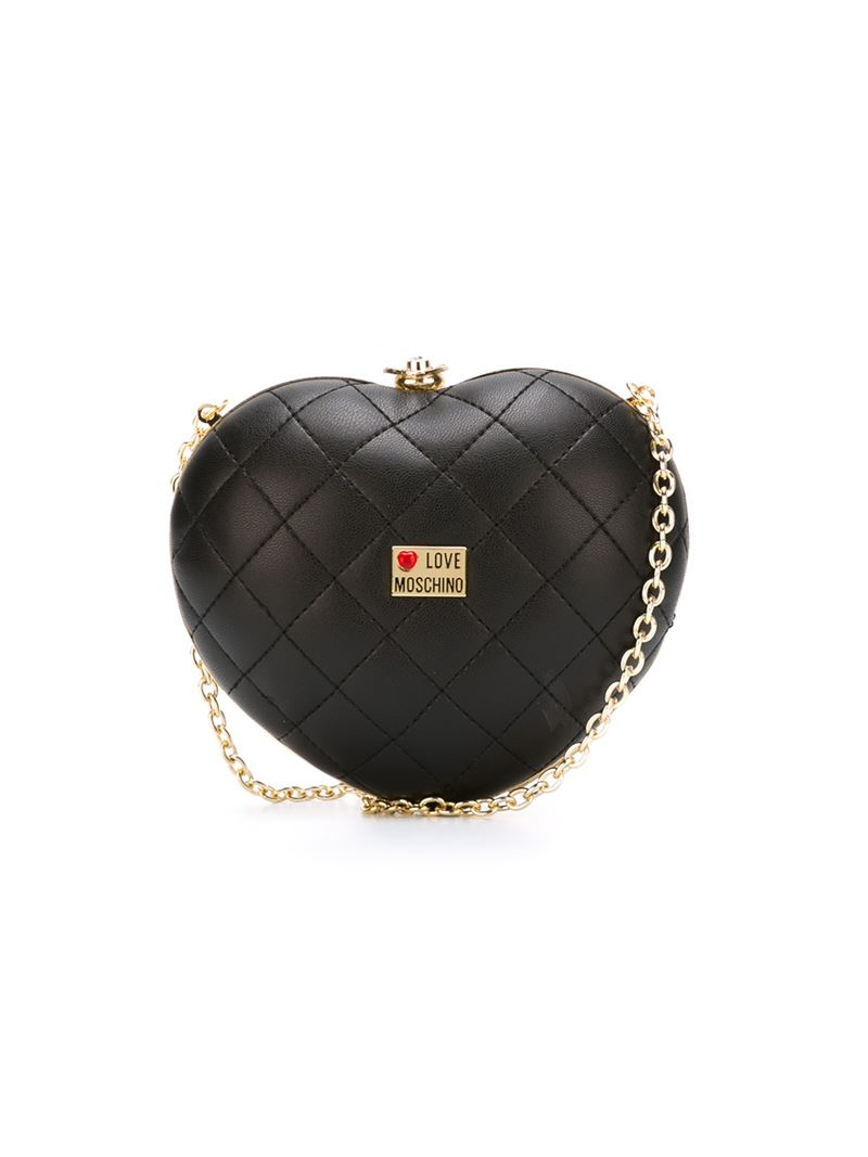 Love moschino Quilted Heart Clutch Bag in Black Lyst
