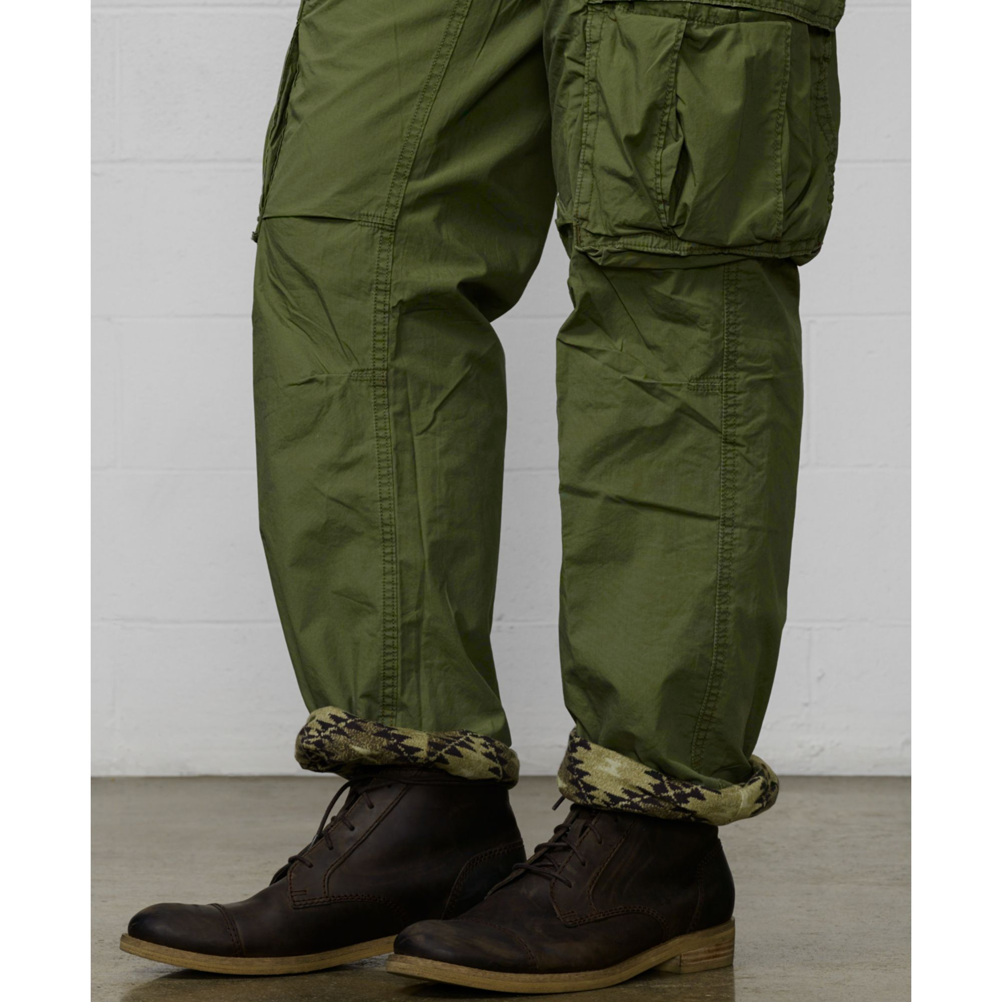 Denim & Supply Ralph Lauren Slimfit Poplin Cargo Pants in Army Olive