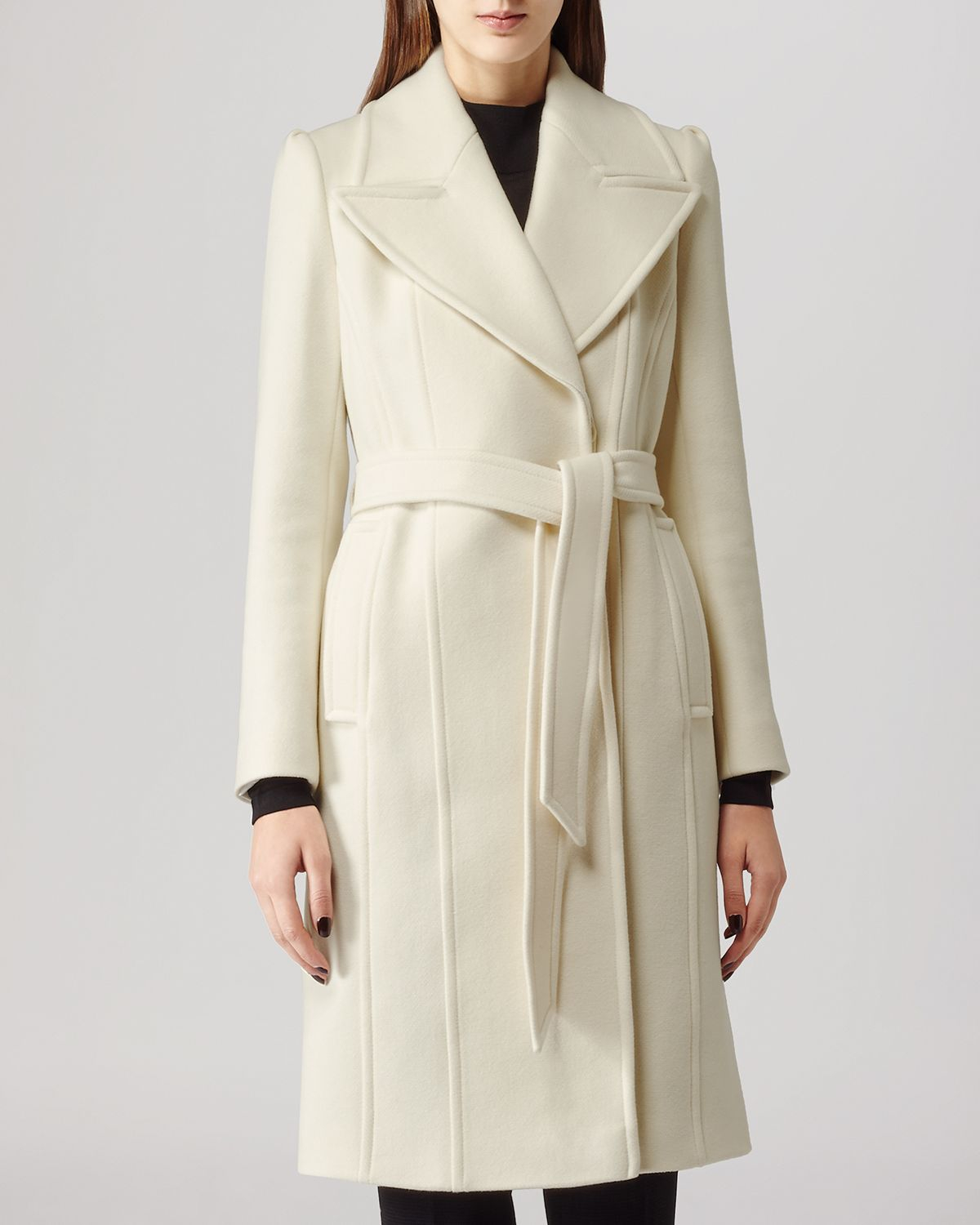 long cream coat h&m
