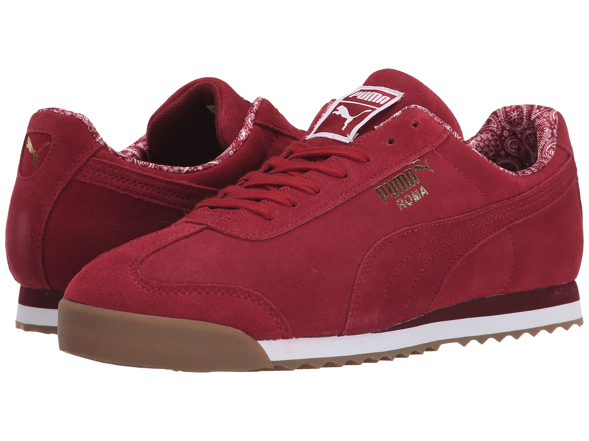 puma roma red suede