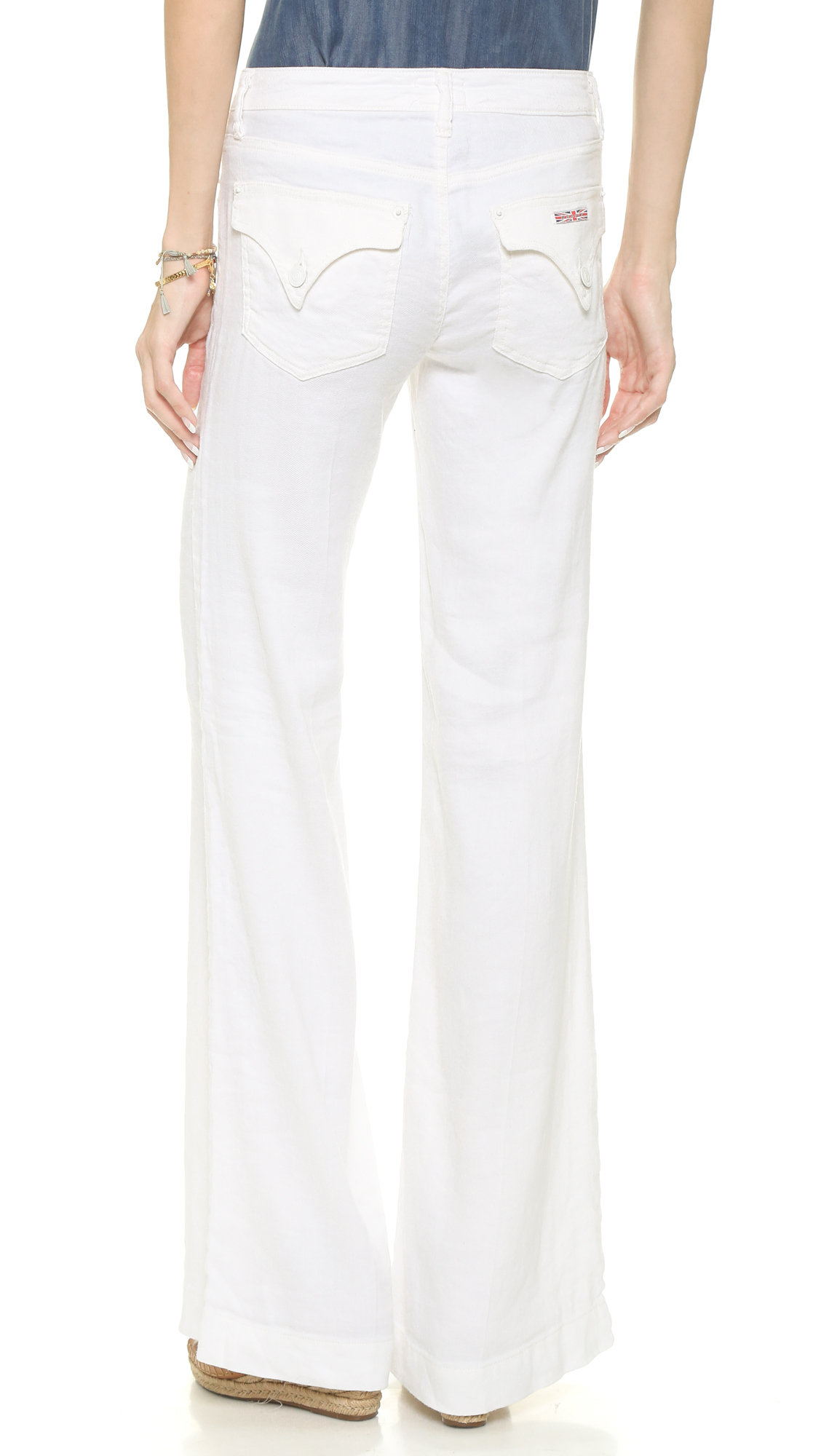 Hudson Jeans Gwen Wide Leg Linen Pants - White - Lyst