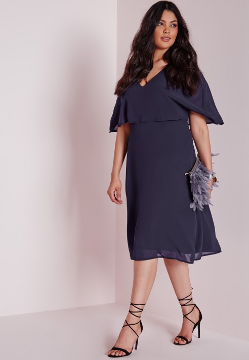 plus size navy midi dress