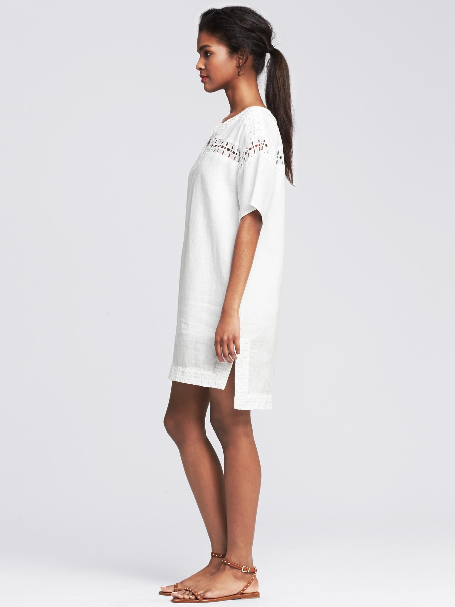 banana republic white linen dress