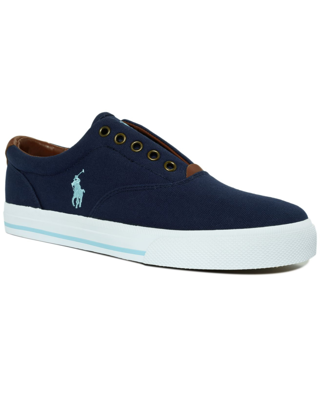 Polo Ralph Lauren Vito Laceless Canvas Sneakers in Navy (Blue) for Men ...