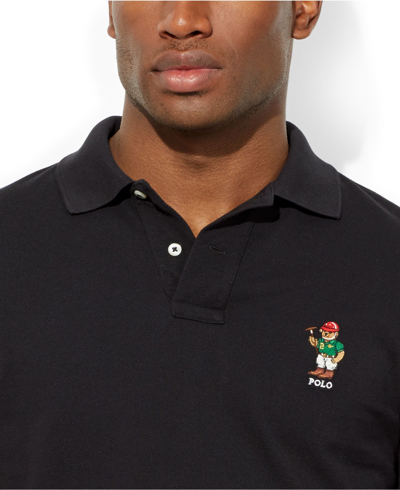 Polo Ralph Lauren Bear Custom-Fit Mesh Polo - Athlete Polo Bear in 