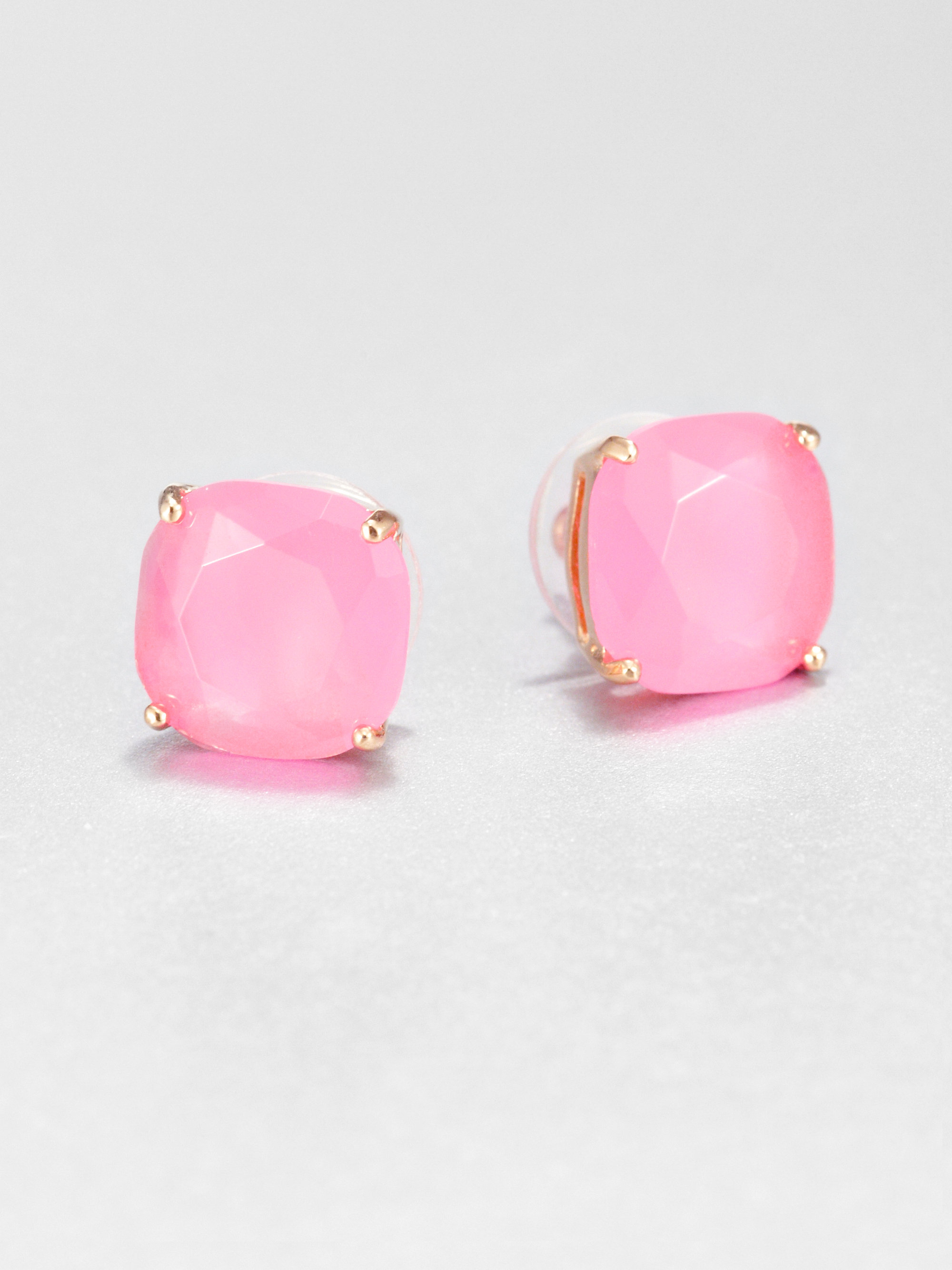Lyst Kate Spade New York Faceted Square Stud Earrings In Pink Gallery