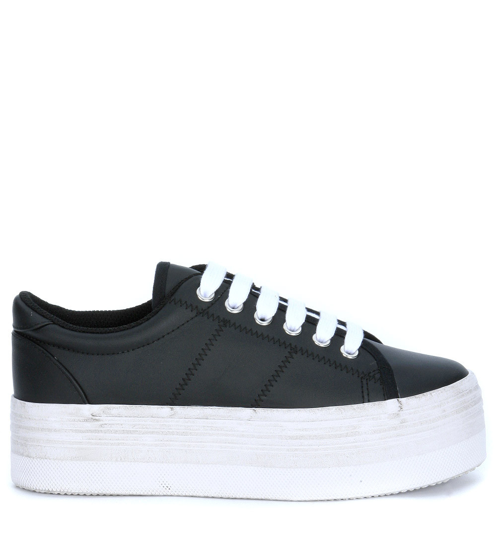 Jeffrey campbell Jc Play Sneaker By In Black Faux Leather in Gray (NERO ...