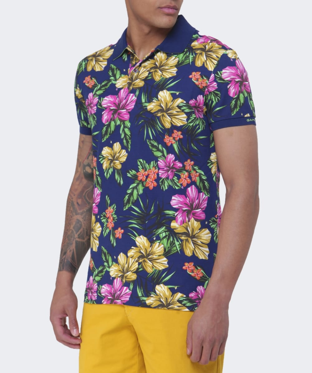 gant floral polo shirt