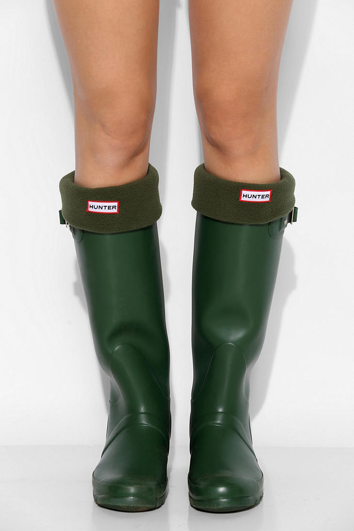 Lyst Urban Outfitters Hunter Fleece Welly Boot Sock in Green