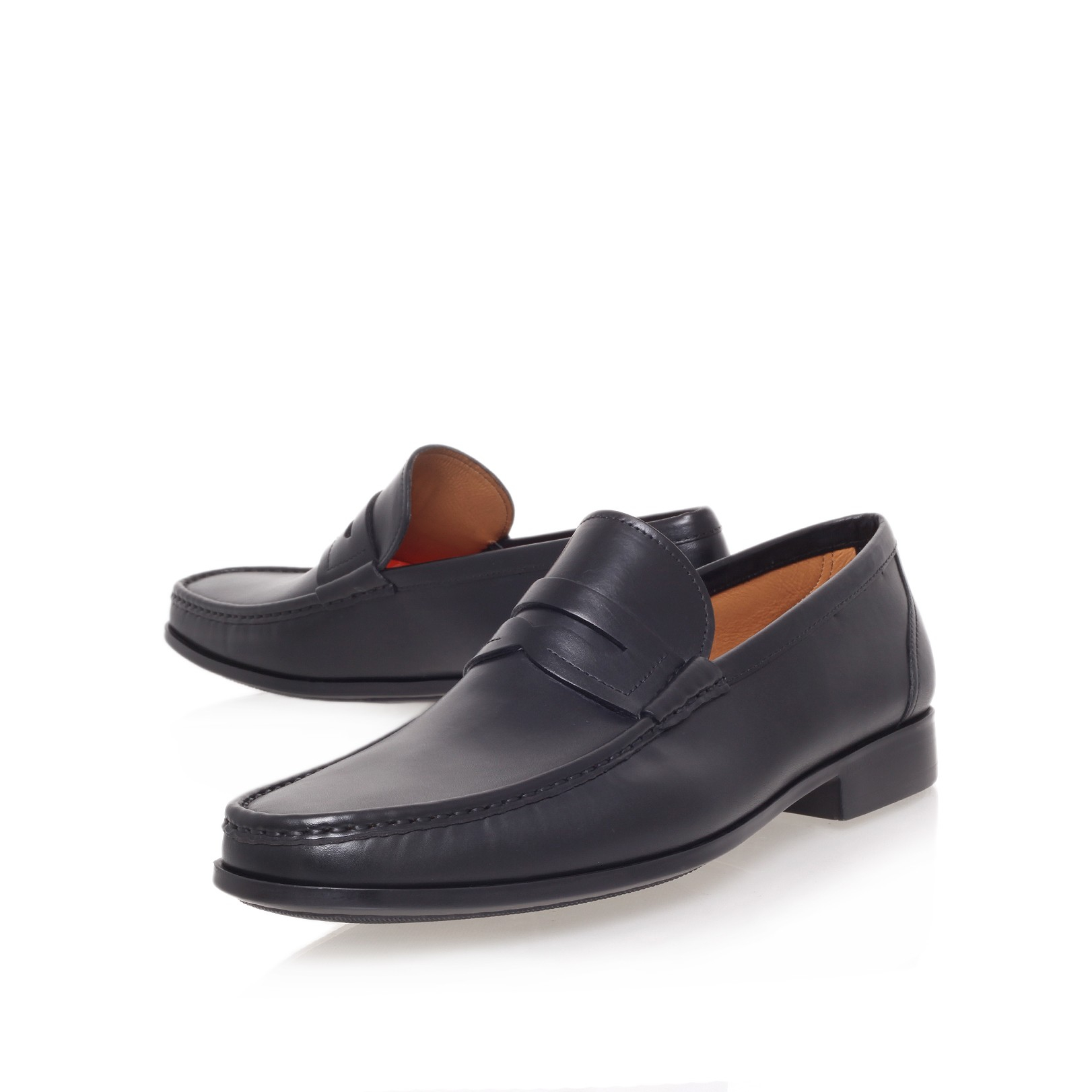 Saks fifth avenue Leather Penny Loafer in Black for Men Lyst