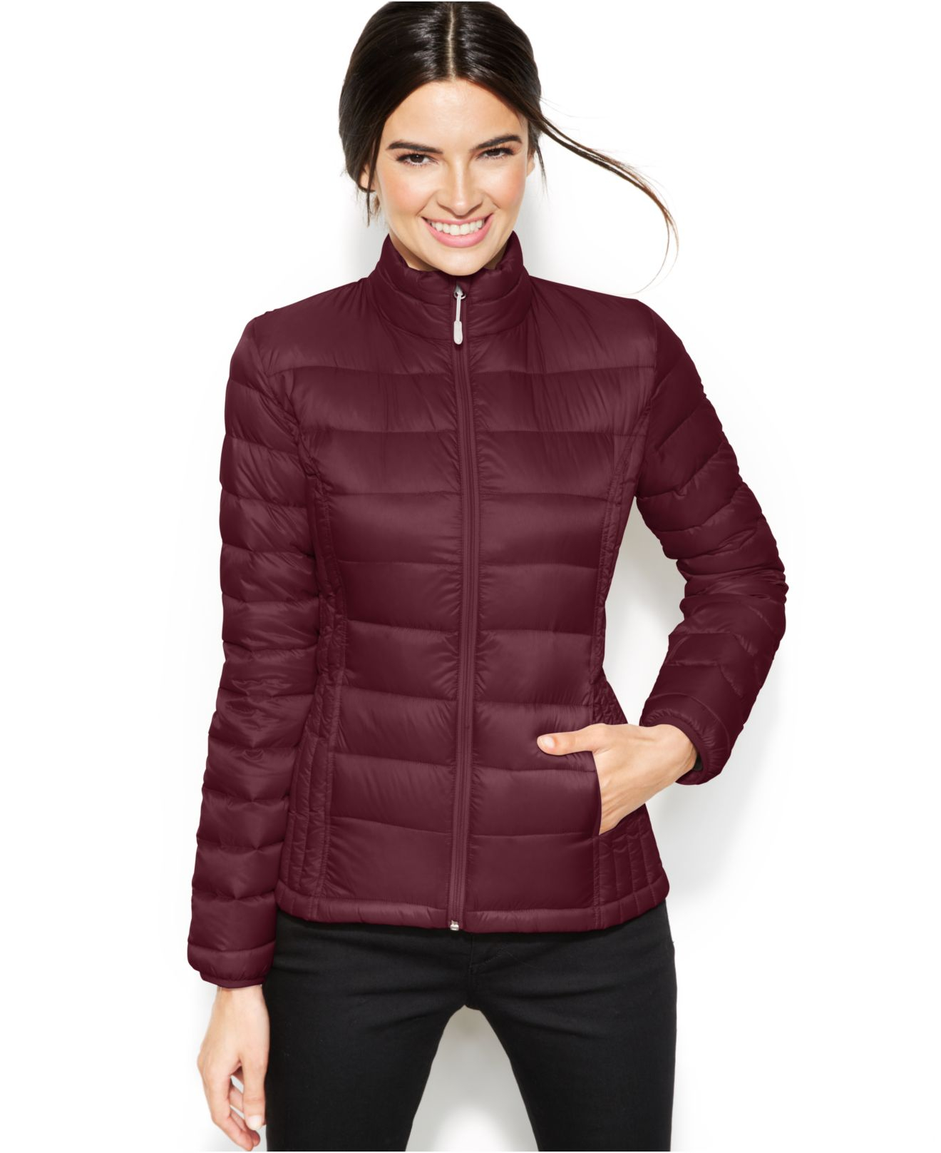 32 degrees Quilted Down Packable Puffer Coat in Red | Lyst