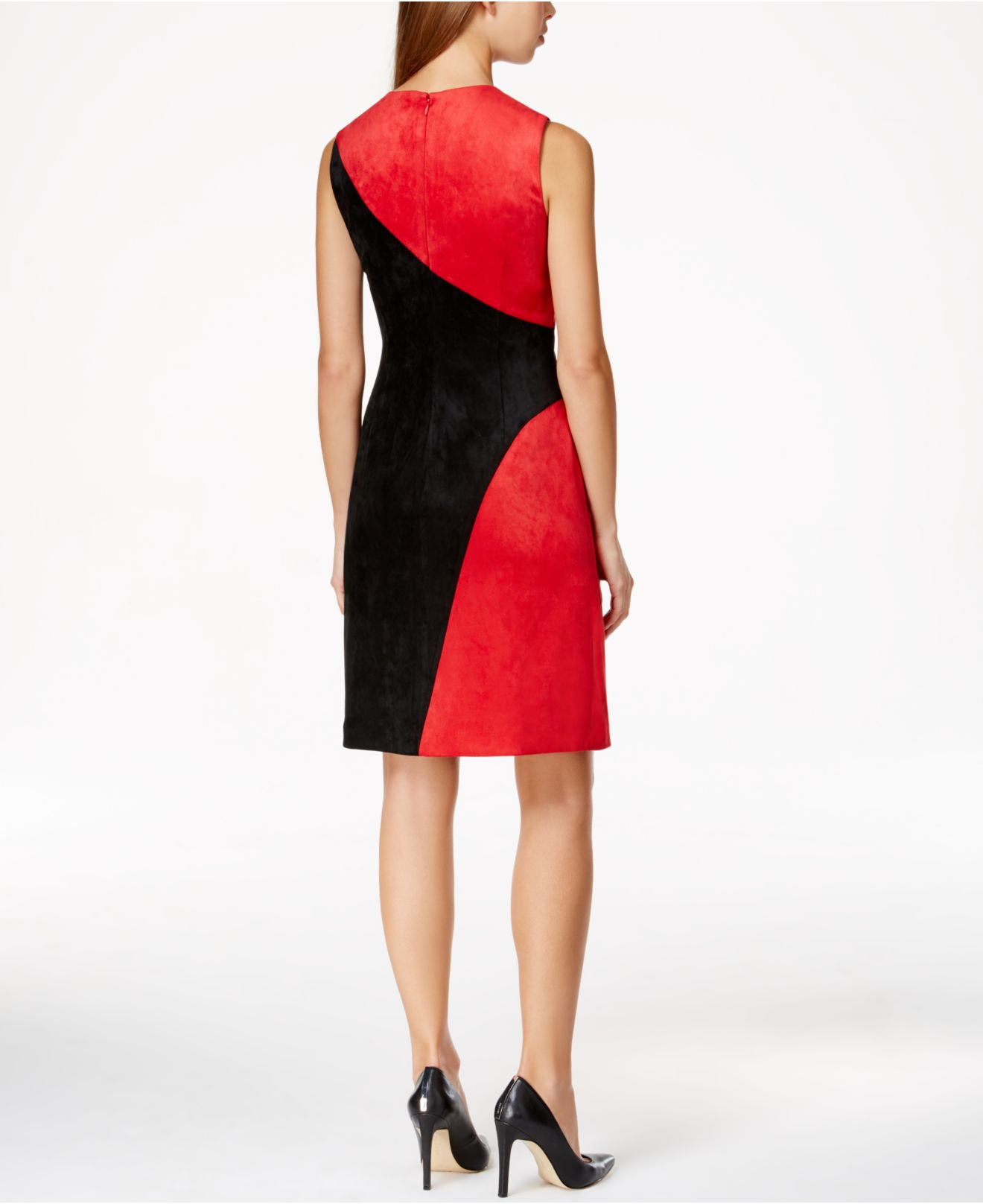 calvin klein black and red dress