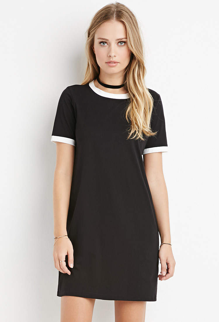 forever 21 black t shirt dress