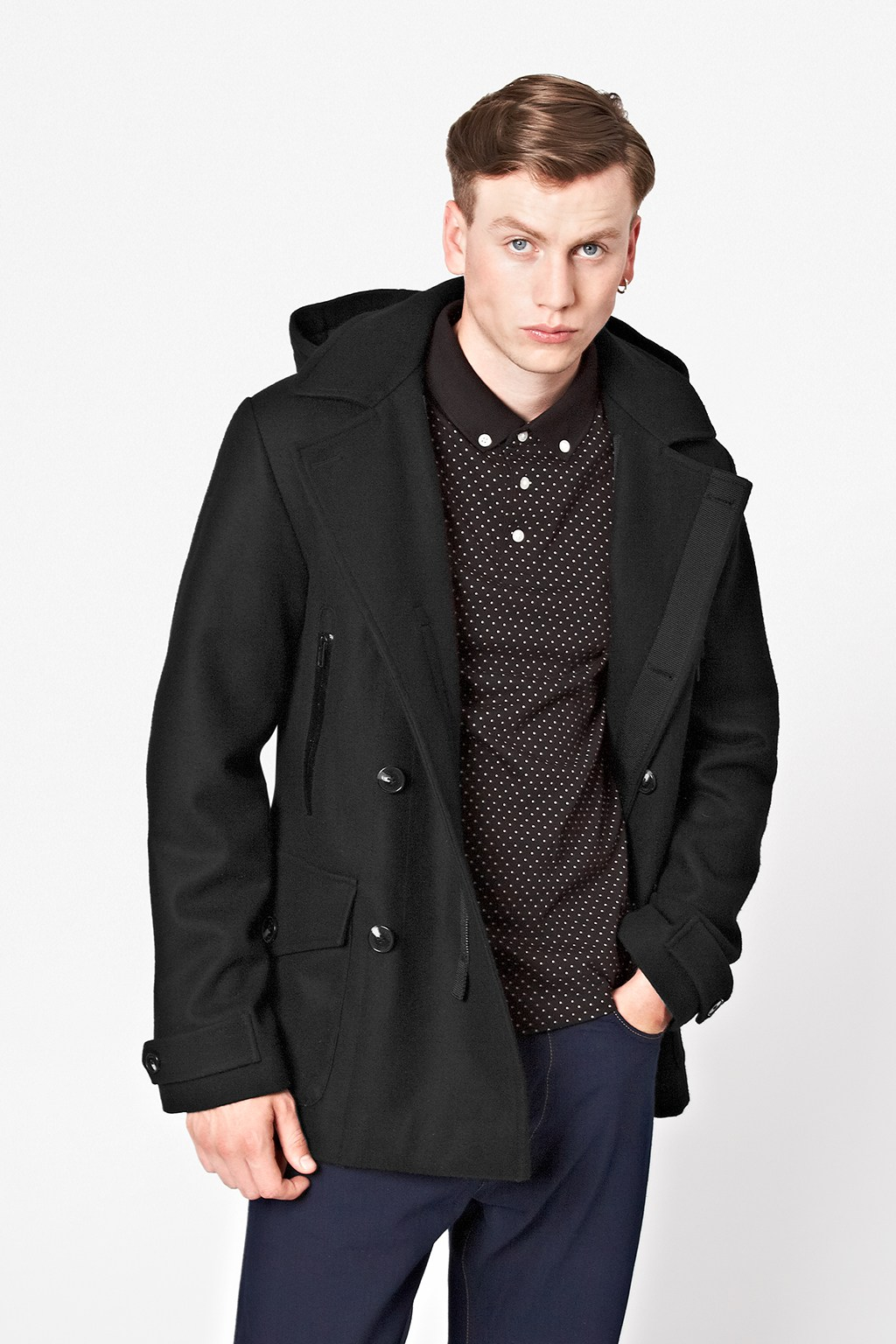French Connection Marine Melton Jacket in Black for Men - Lyst