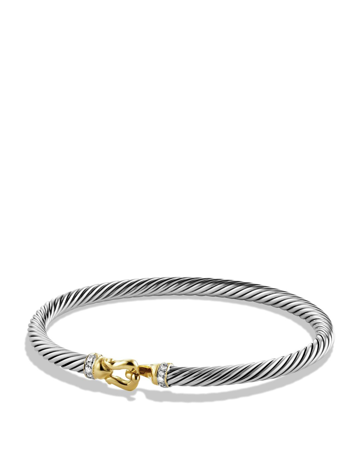 David Yurman Cable Buckle Bracelet With Diamonds & Gold in Metallic | Lyst