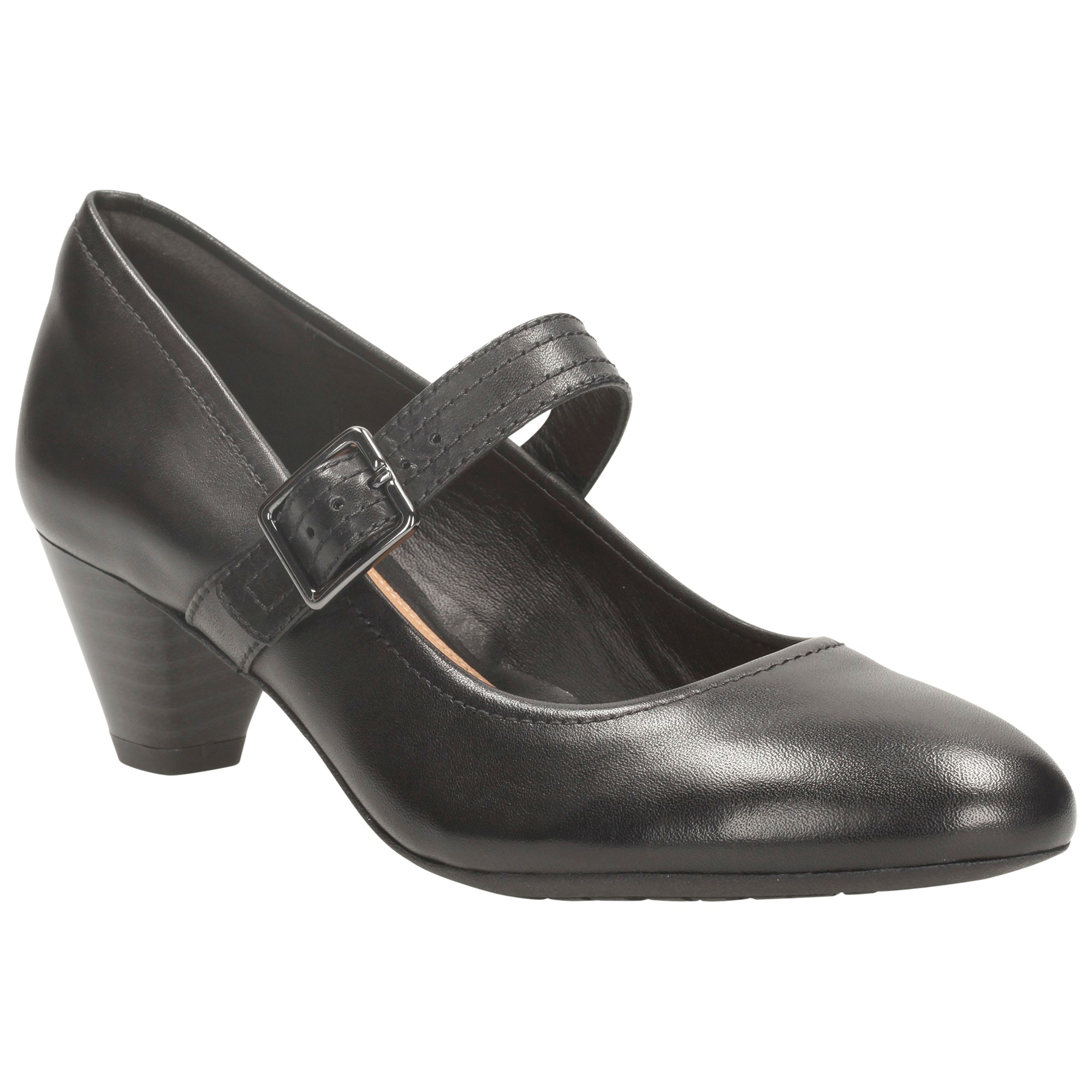 Clarks Denny Date Leather Mary Jane Court Shoes in Black | Lyst UK