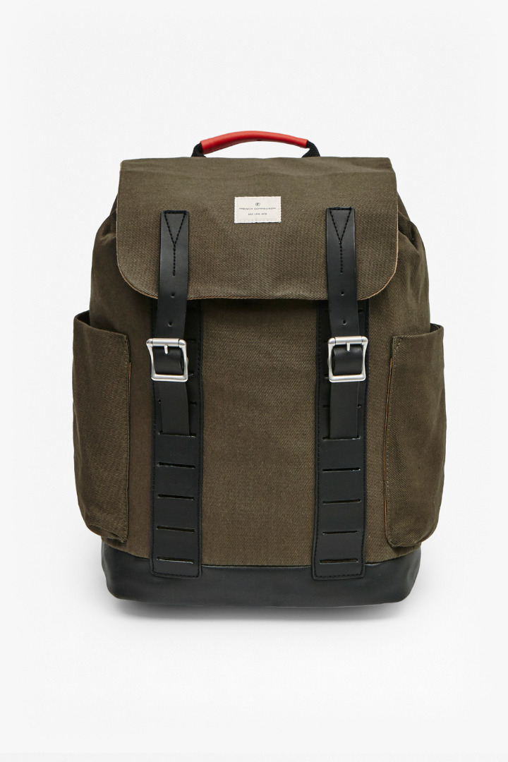 French Connection Canvas Buddy Buckle Up Backpack in Brown ...