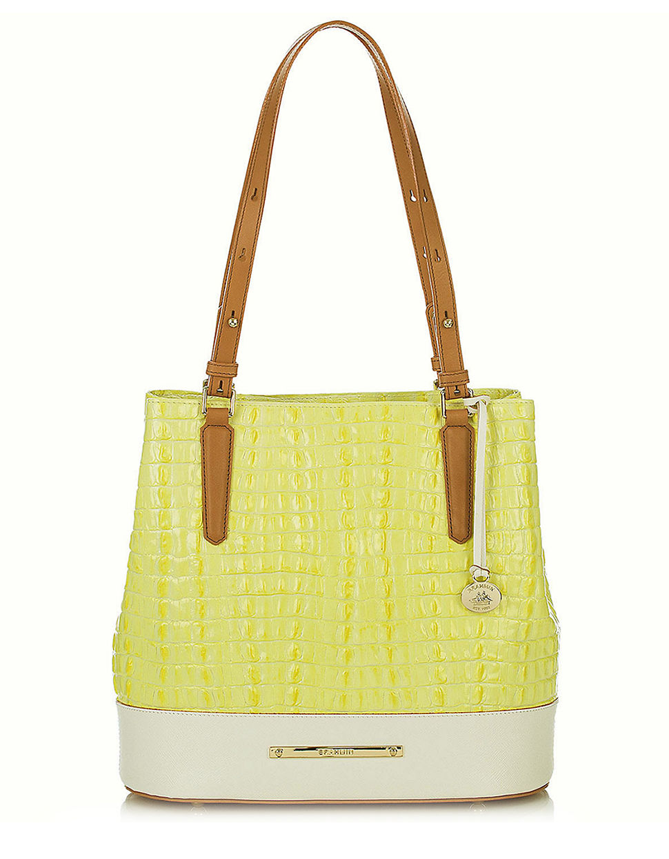Lyst Brahmin Lincoln ColorBlocked Leather Crossbody Bag in Yellow