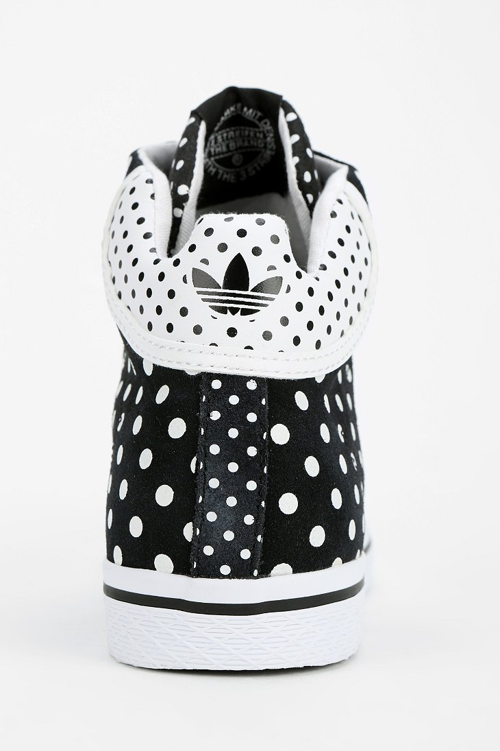 adidas Polka Dot Hightop Sneaker in Black | Lyst
