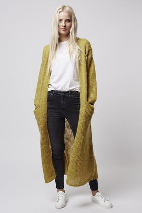 topshop stone maxi cardigan