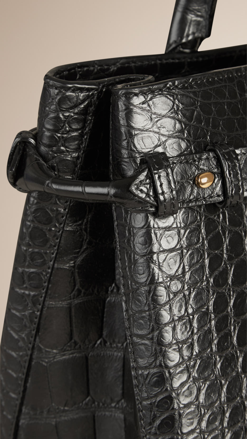 Shop Burberry TB Alligator-Embossed Leather Pouch