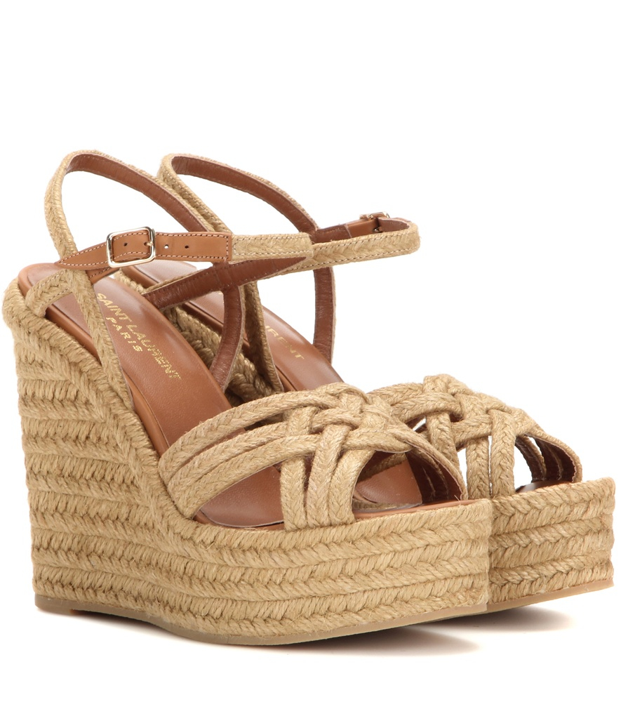 raffia platform sandals