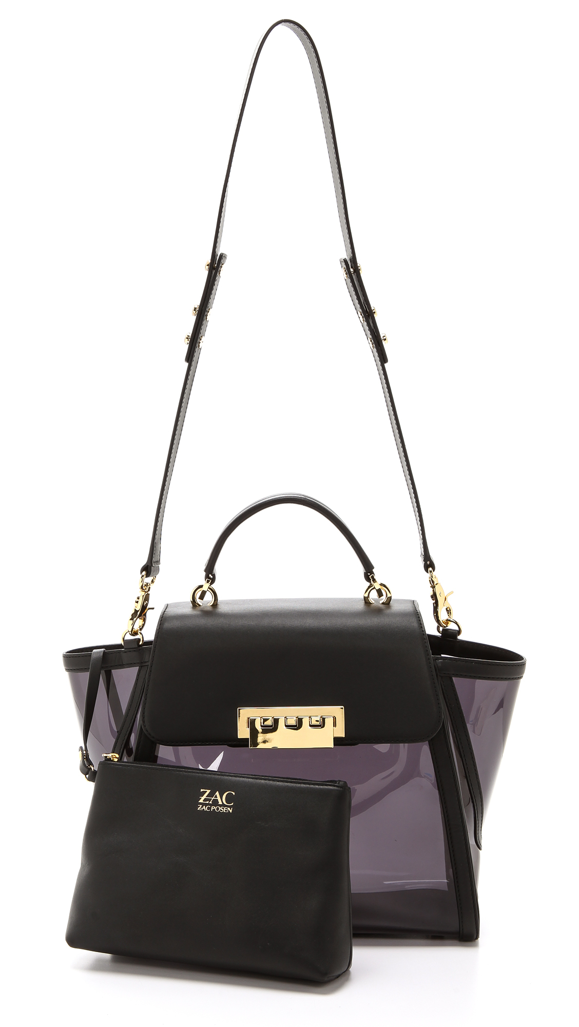 Zac Zac Posen Clear Eartha Top Handle Bag in Black Lyst