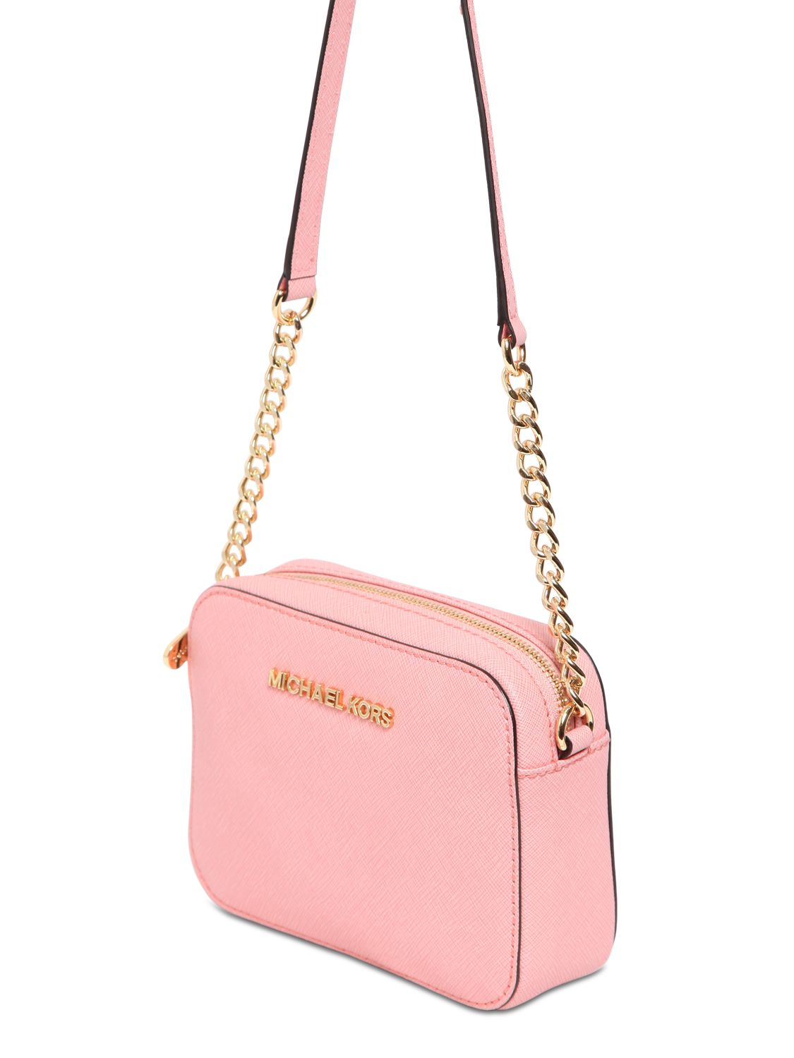 Michael Michael Kors Light Pink Jet Set Chain Saffiano Leather Bag Pink Product 1 809975303 Normal 